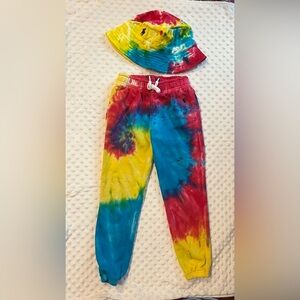Girl's Ralph Lauren Tie Dye Set (Joggers & Hat) Size 6 🤍🩵💖💛✨